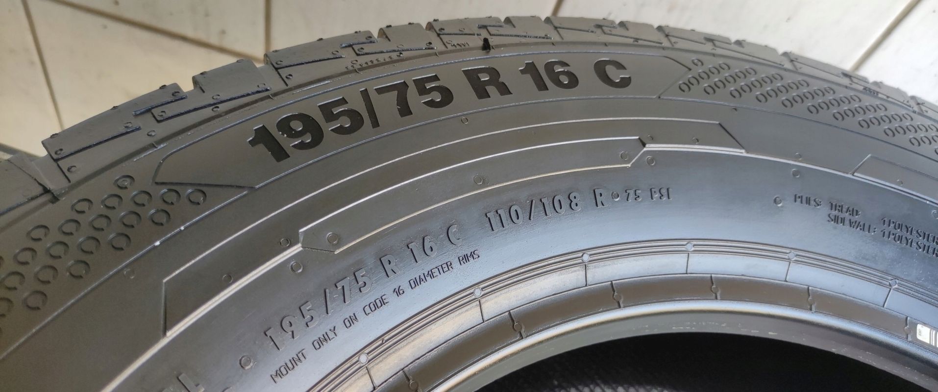 4x 195/75r16c Continental ContiVanContact 100, 110/108r 2024r B/B/72dB