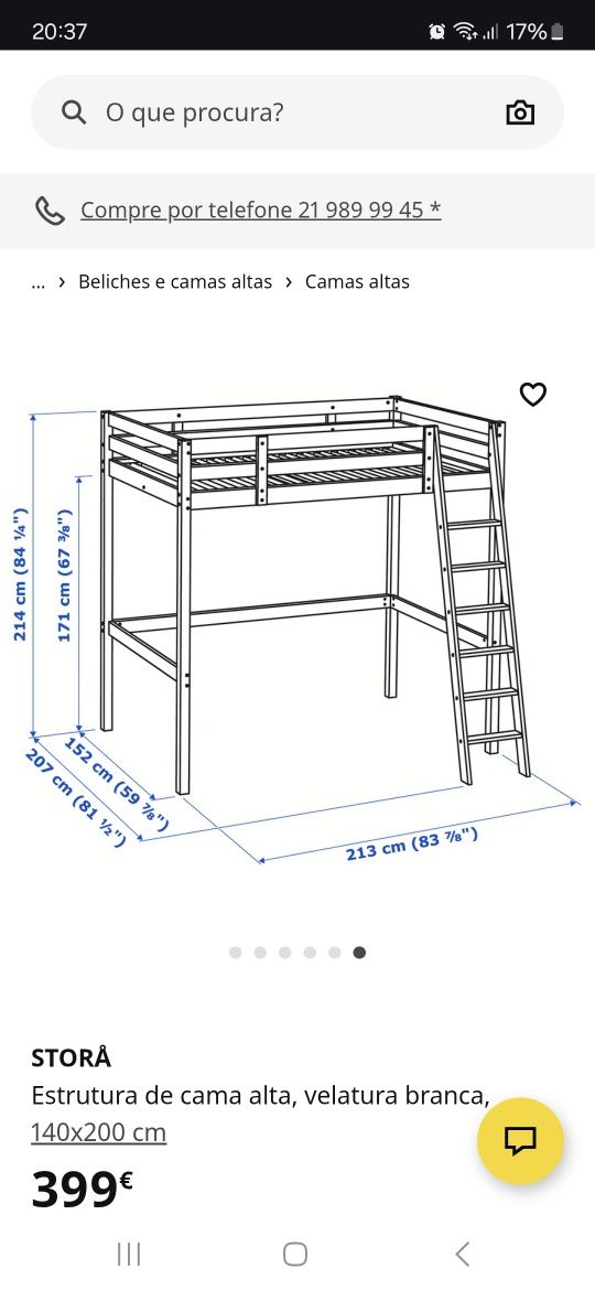 Cama Alta (Ikea - STORÅ)