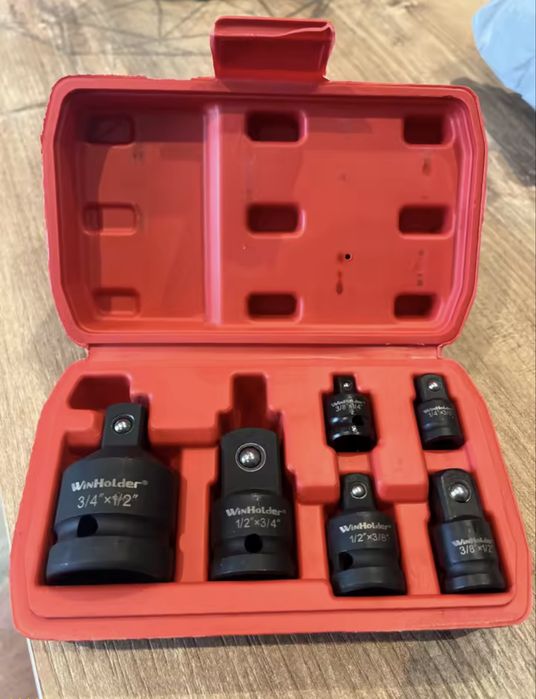 Набір 6 перехідників адаптер ударний ключів для головок 1/4 3/81/2 3/4