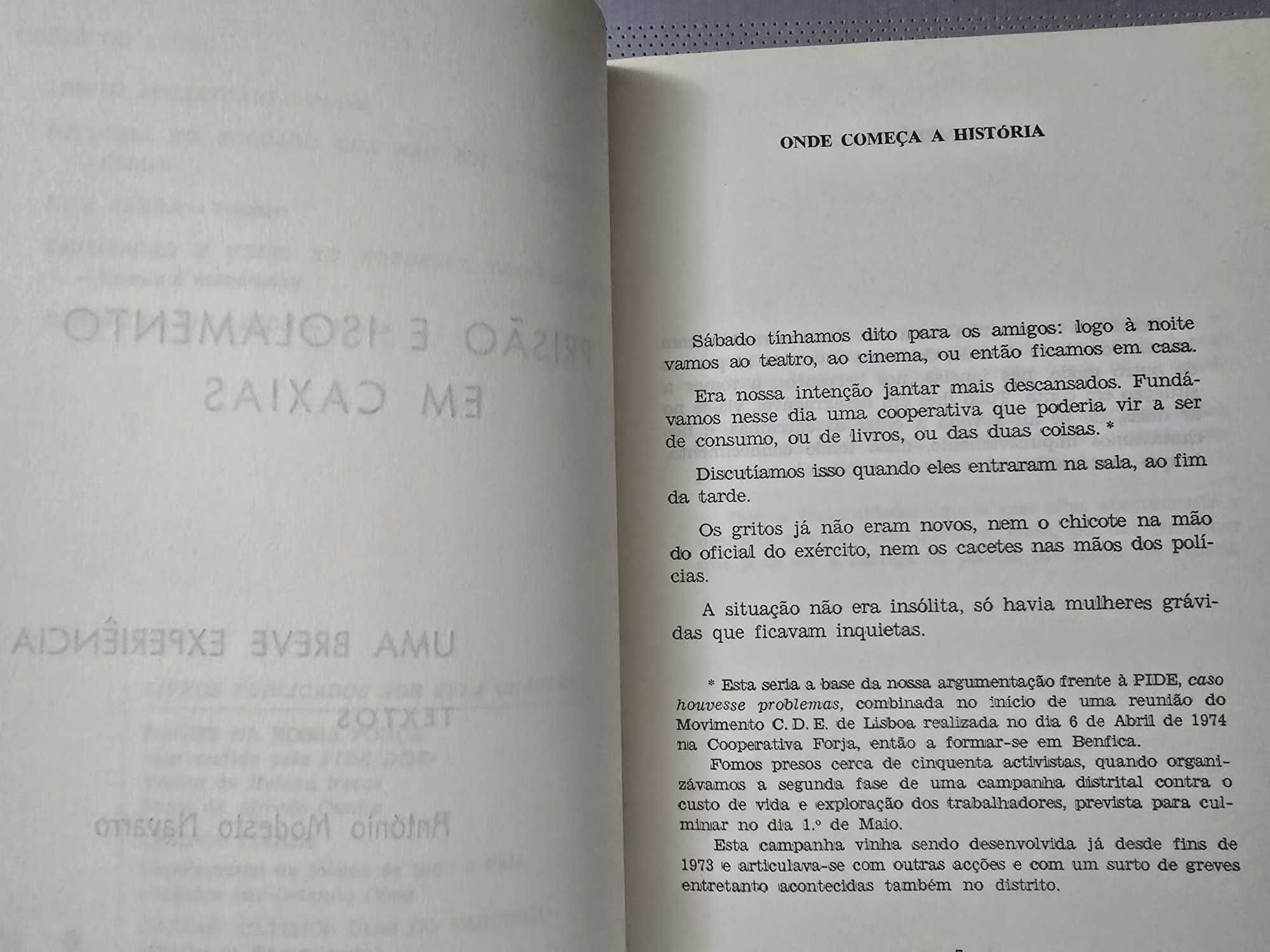 Prisão e isolamento em Caxias - António Modesto Navarro