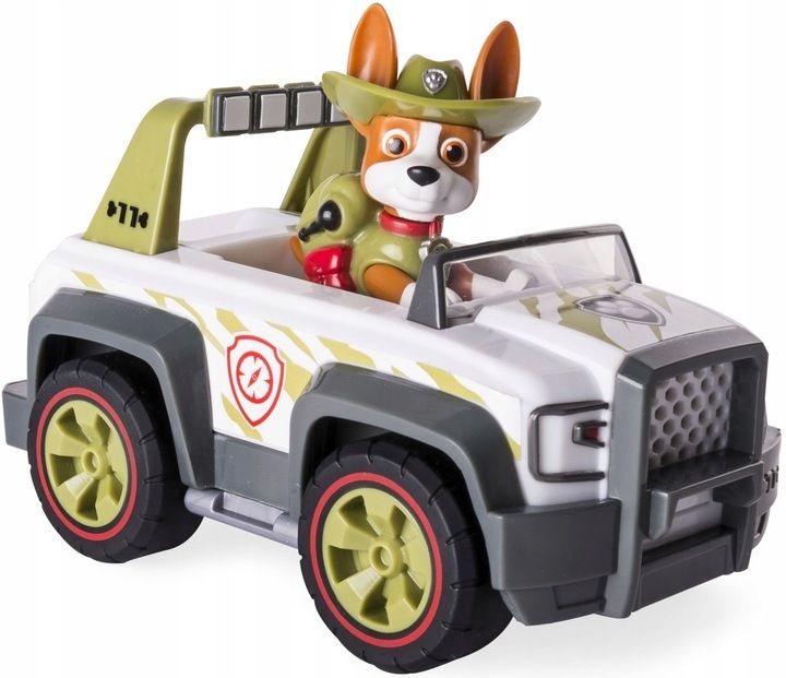Psi Patrol Tracker Jeep Pojazd + Figurka Ruchoma Jungle Rescue Dżungla
