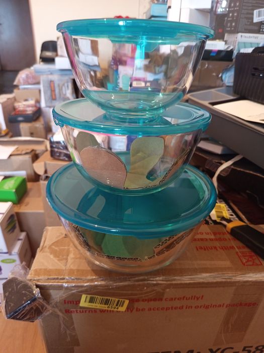 Zestaw 3 misiek Pyrex