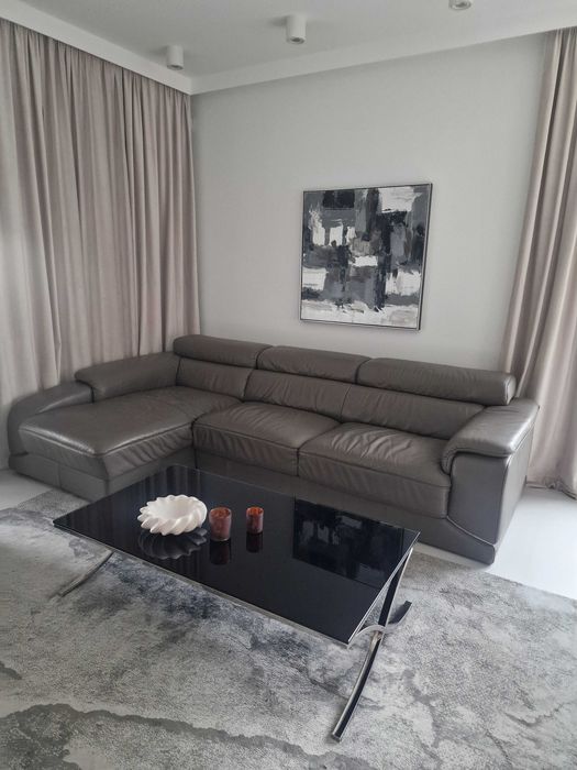 Narożnik Kler szary z pufą