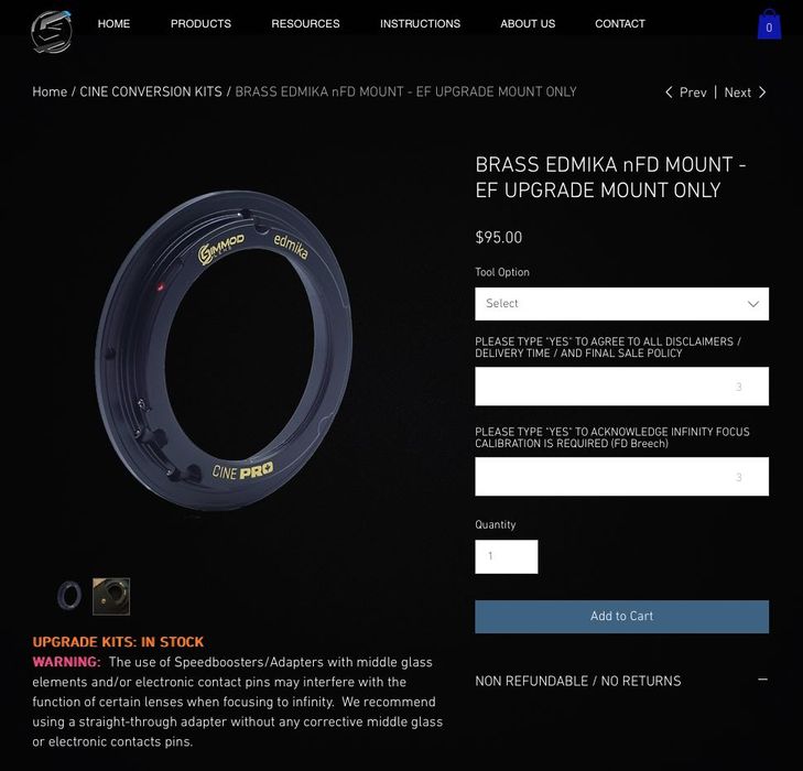 Bagnet nFD EF Simmode BRASS EDMIKA upgrade adapter konwersja mocowanie