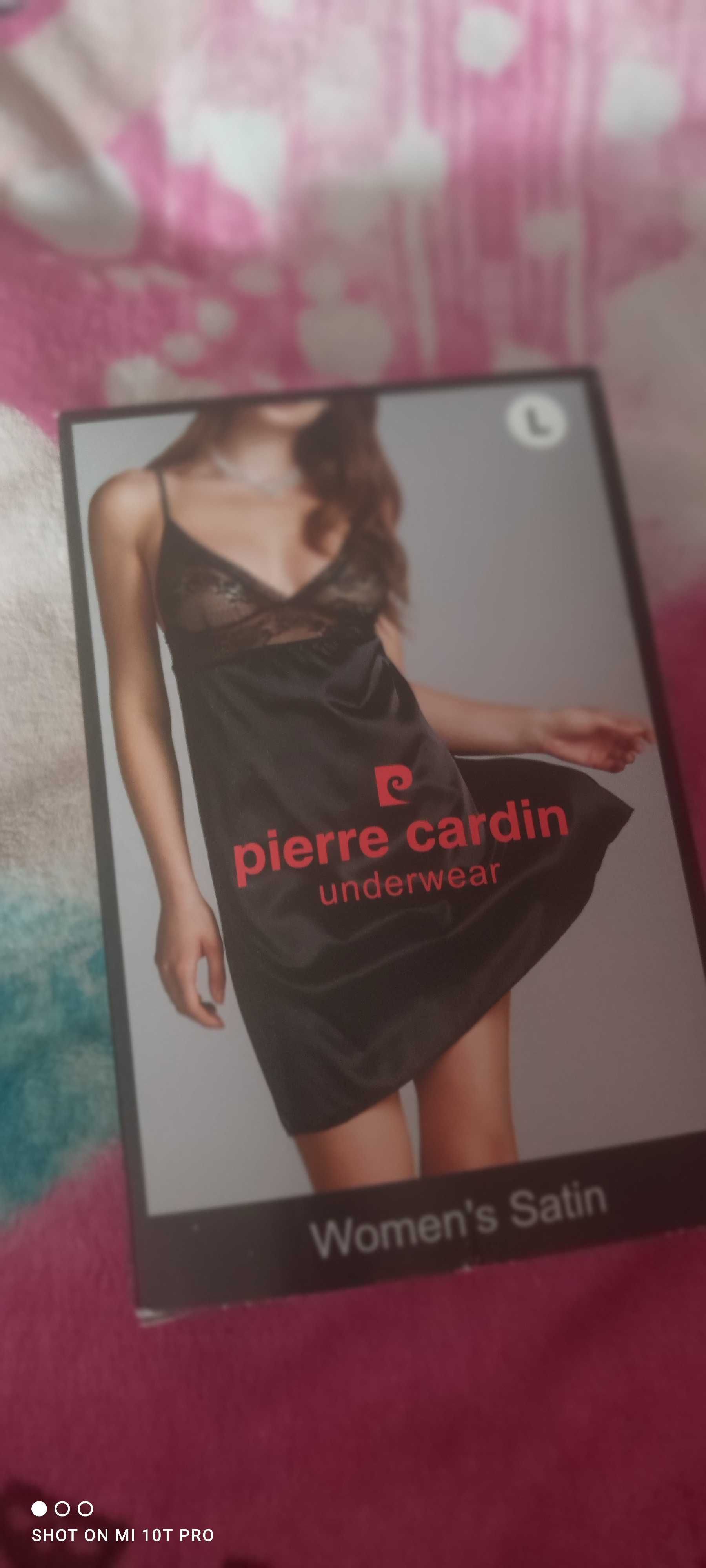 Pierre Cardin satynowa piżama sukienka L