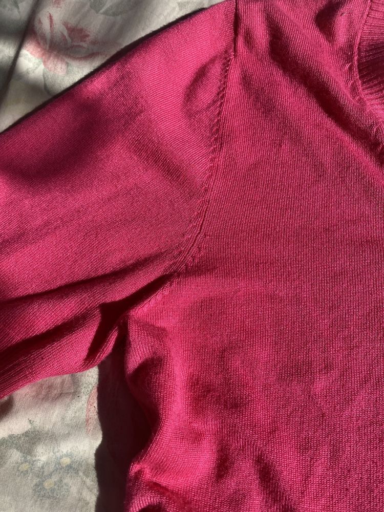 Różowy sweterek na krótki rękaw L 40 yorn coquette Oversize