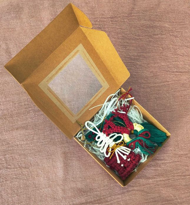 Різдвяні новорічні набори макраме подарунок ялинкові прикраси