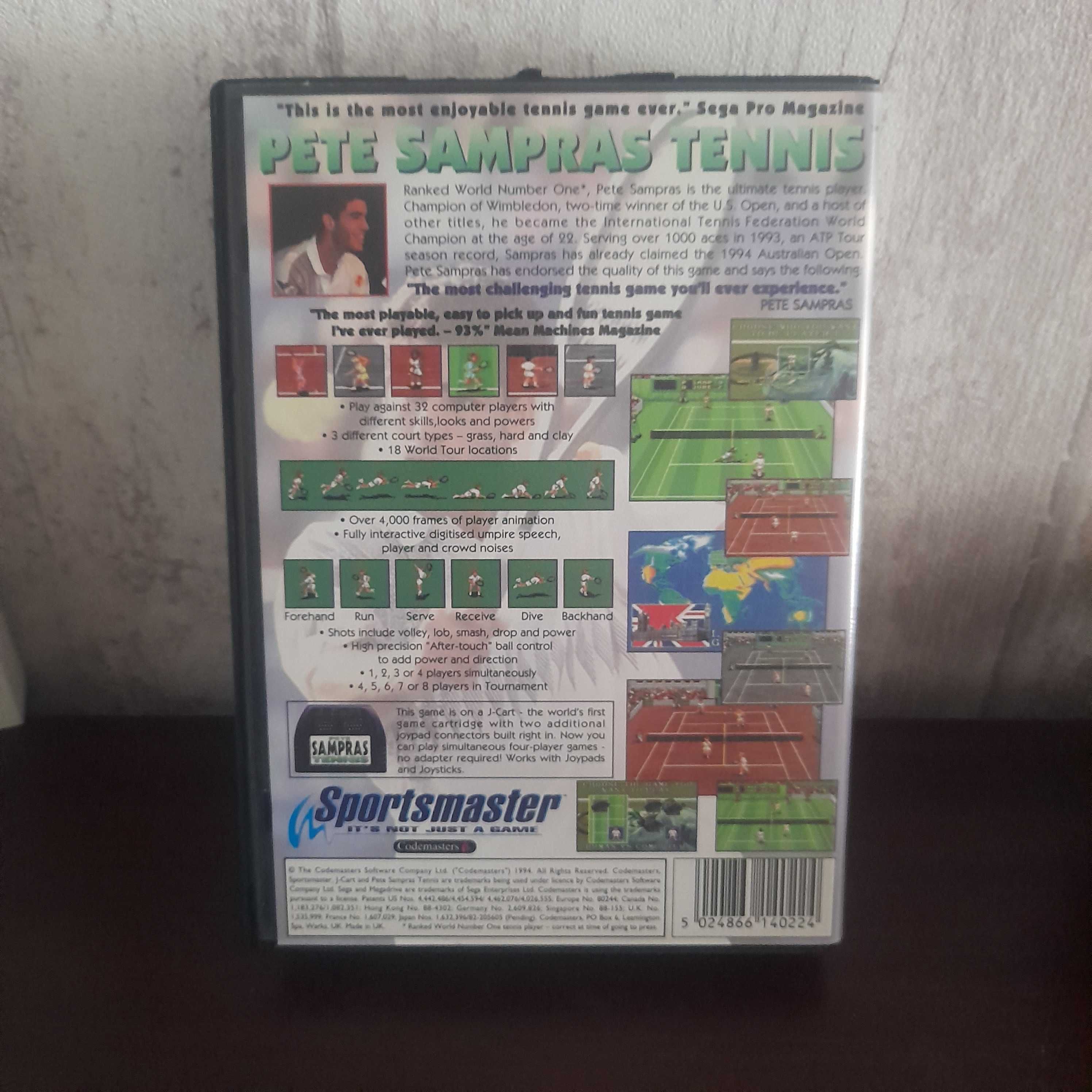 Megadrive Pete Sampras - Vintage Game completo. Jogo, caixa , manual