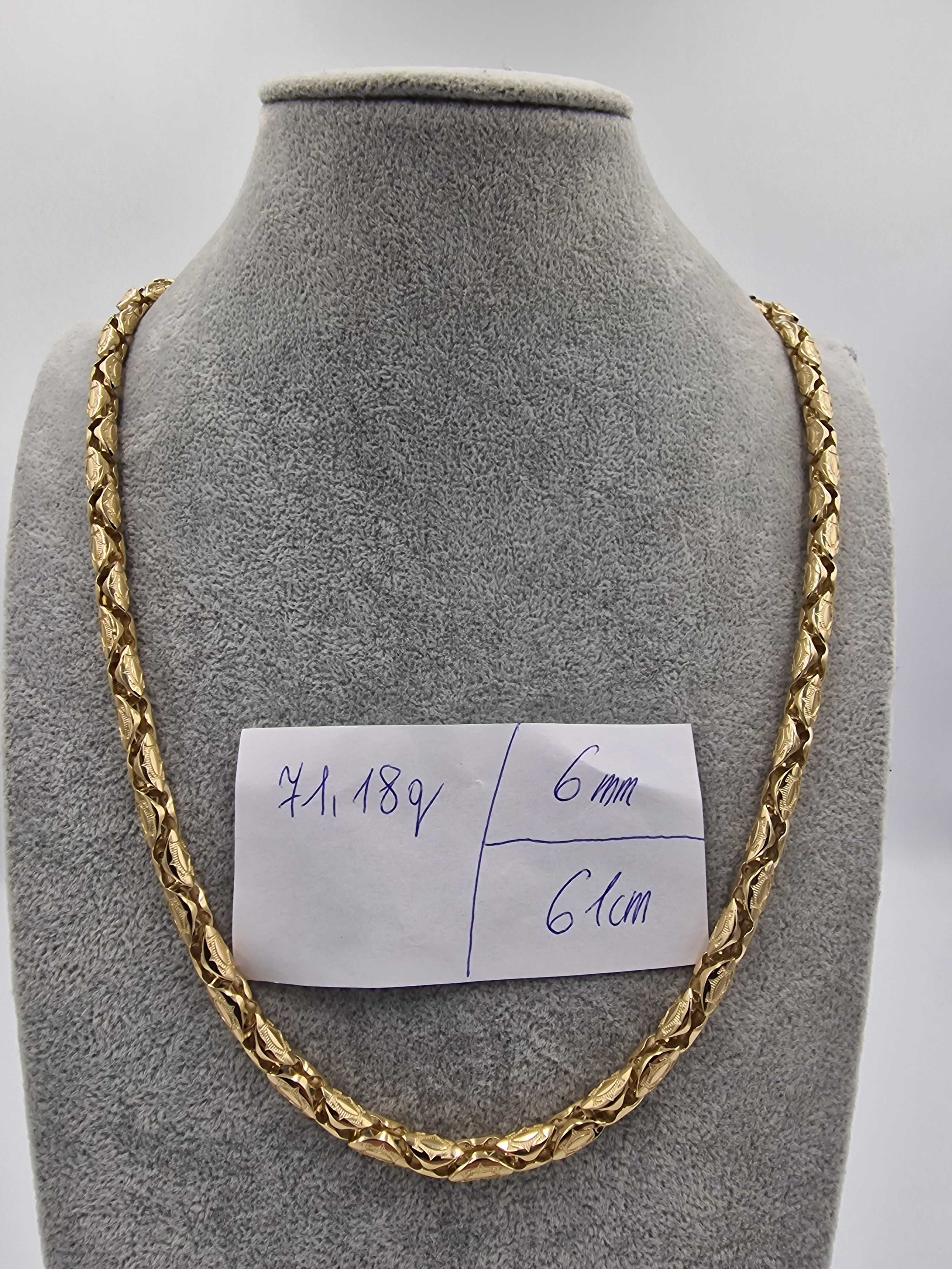 Łańcuszek złoty wzór Cartier okrągły 71,18gr próba 585 14 karatowe
