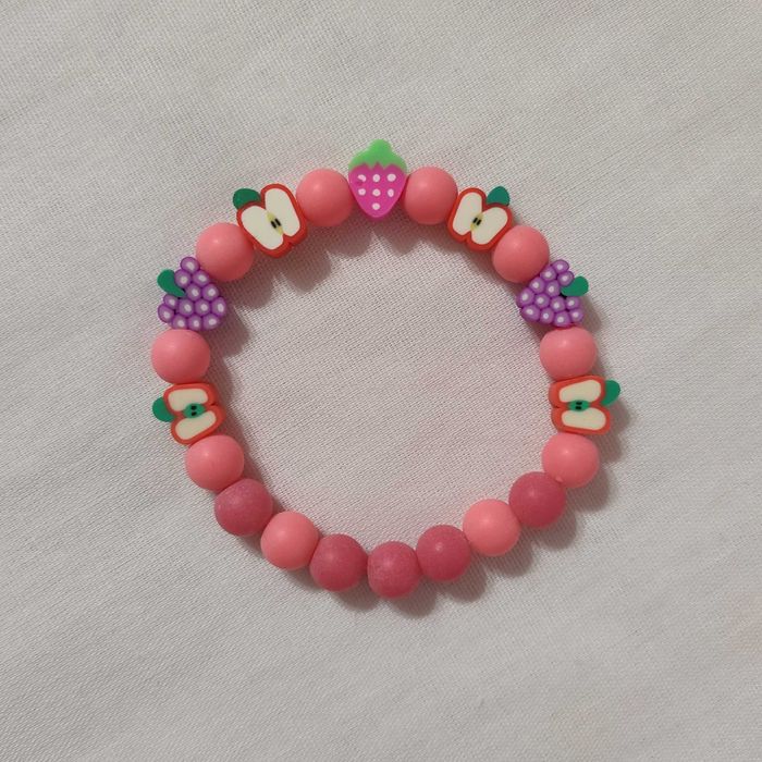 B253 Bransoletka z koralików na gumce Handmade Rękodzieło