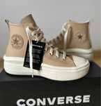 Trampki Converse beżowe skórzane na platformie 40 nowe