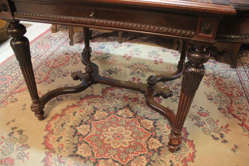 Francuskie biurko z szufladą centralną - pasisander - Gryfino