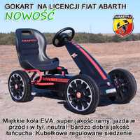 Duży GOKART ABARTH na pedały dla dzieci, Miękkie Koła EVA 3-9 lat