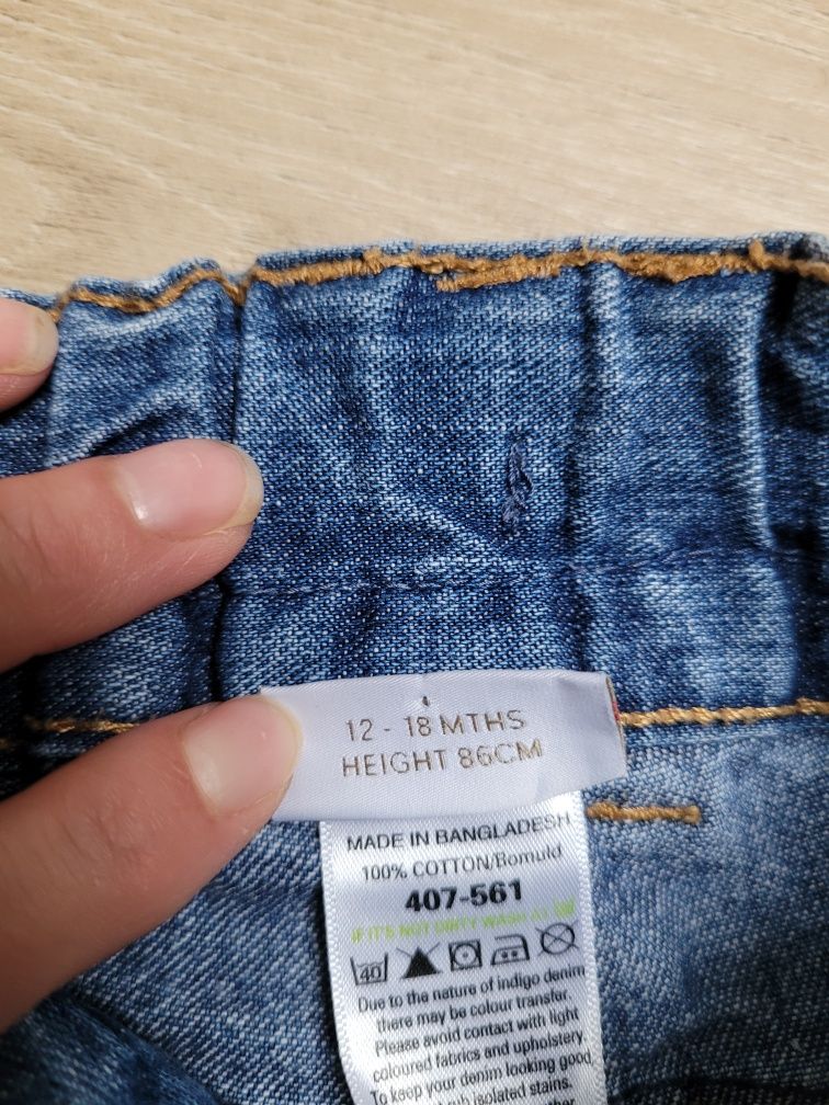 r. 86 Spodnie sztruksowe H&M, spodnie jeansowe Next