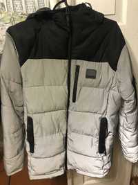 Зимняя мужская  светоотражающая куртка pull & bear