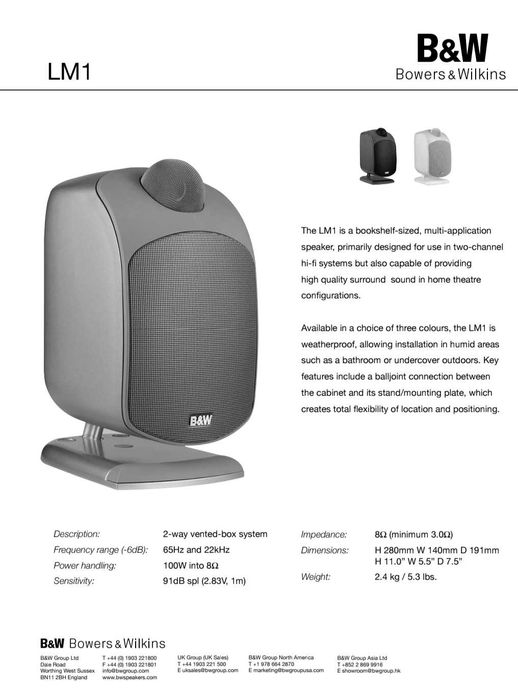 Colunas B & W mod. LM1