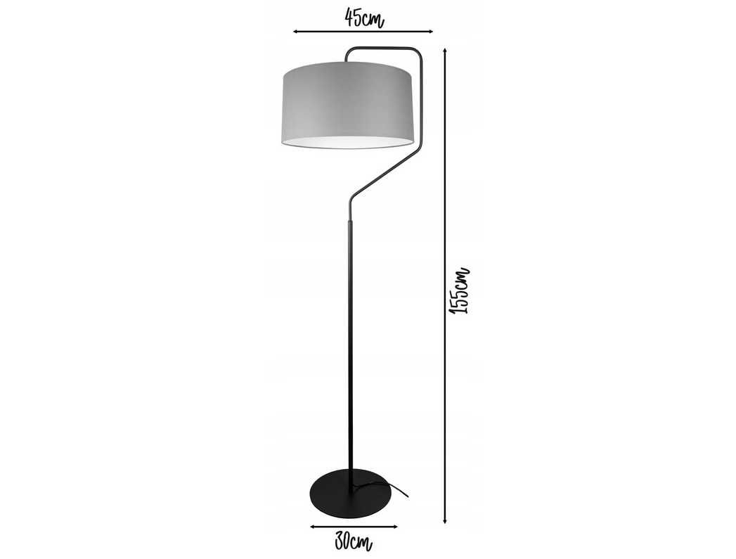 Lampa podłogowa 155cm/40cm Nowoczesna Odcienie szarości i srebra Nowa