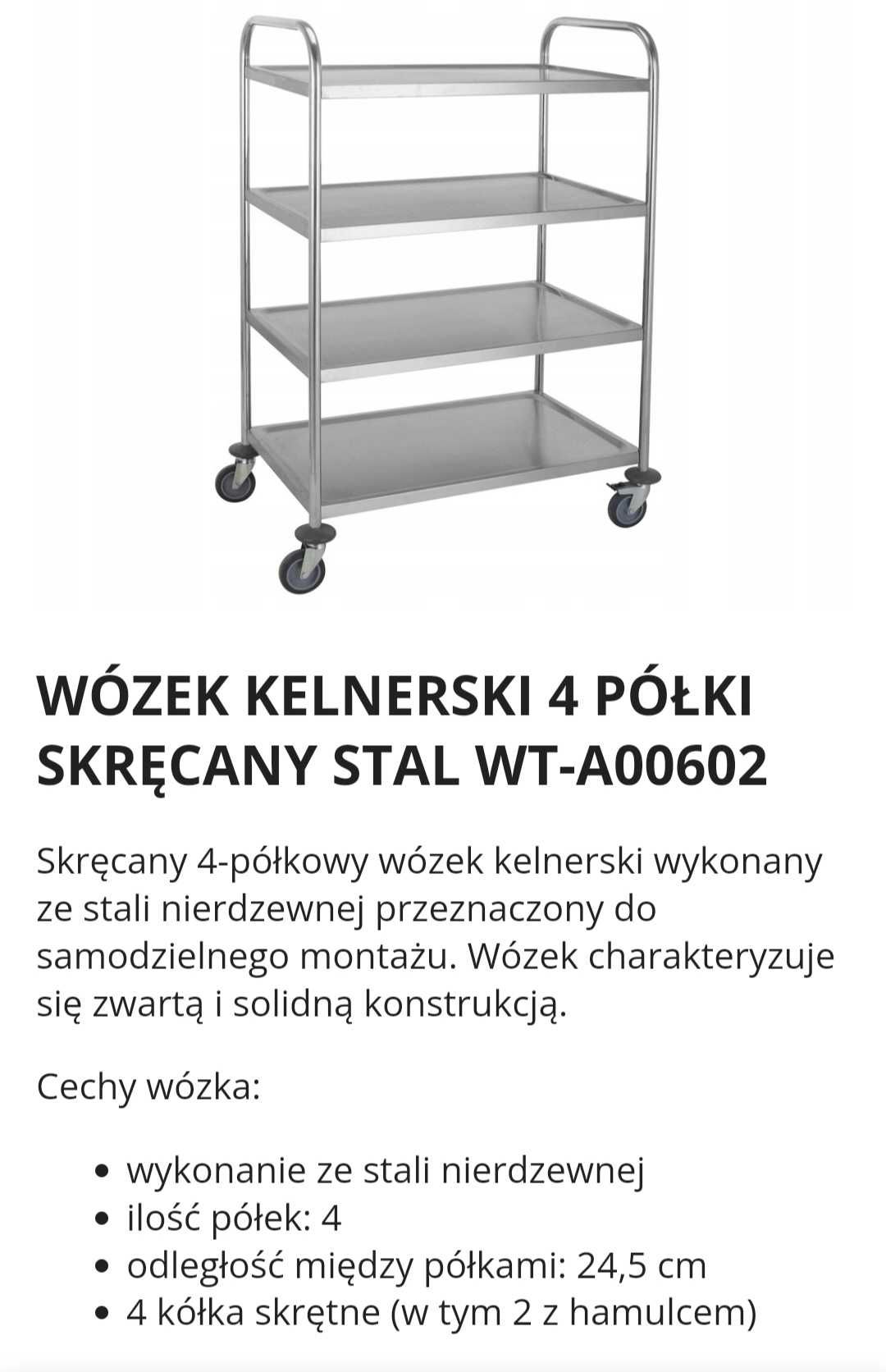 Wózek gastronomiczny kelnerski