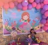 Painel aniversário infantil - Sereia