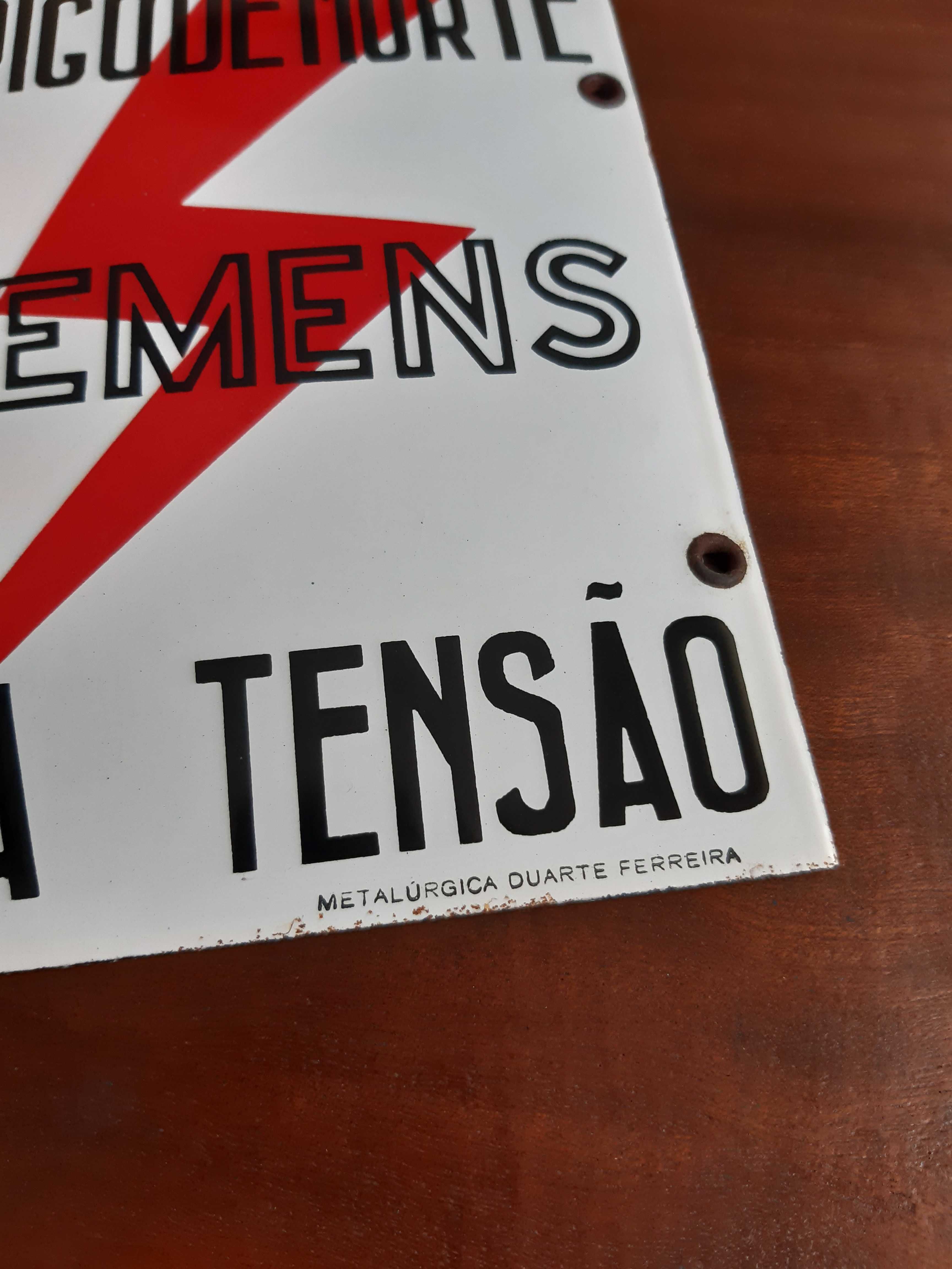 Placa "Perigo de Morte" Siemens (Portugal) séc. XX