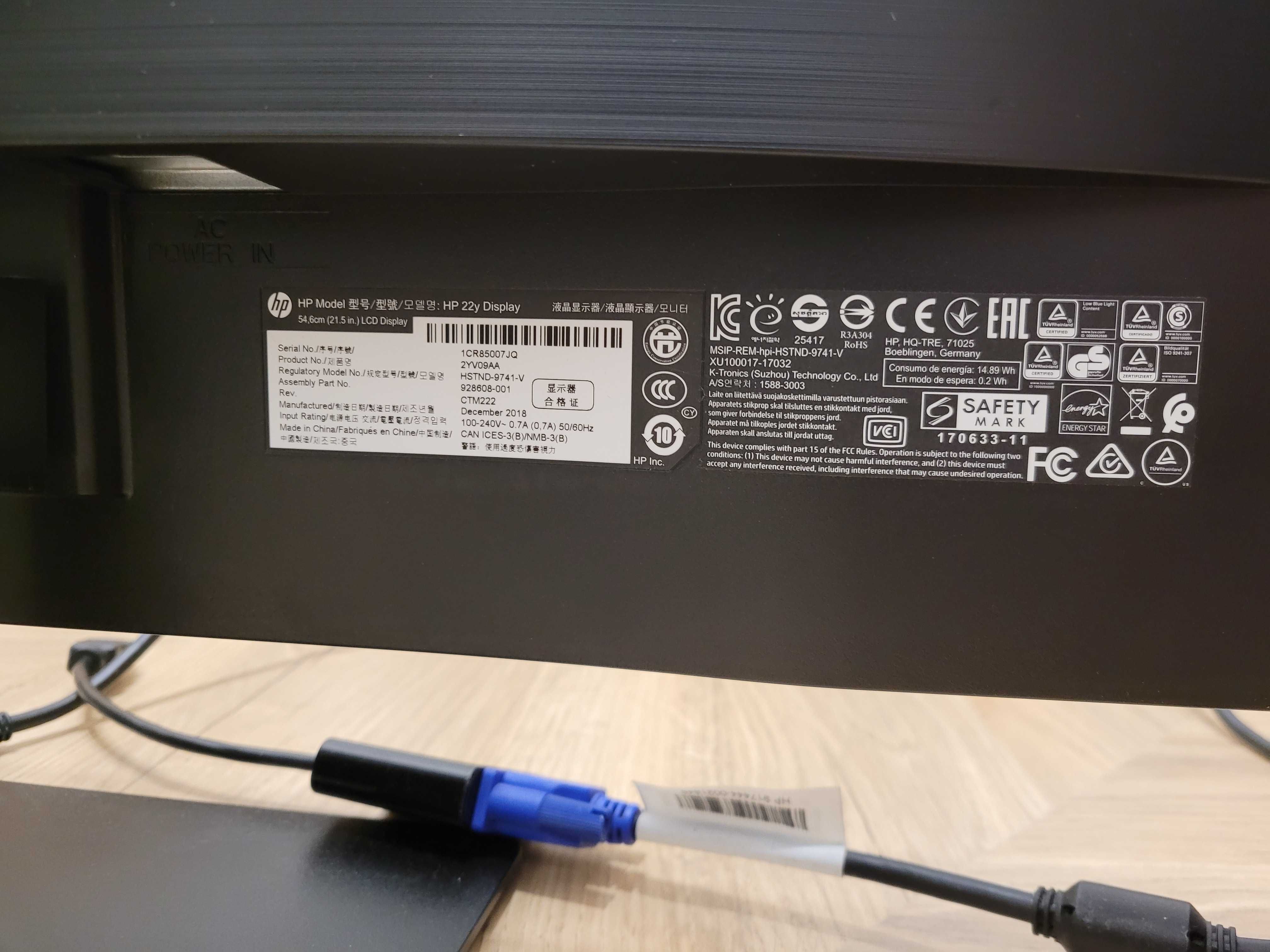 Monitor HP 22y (21,5 cala)