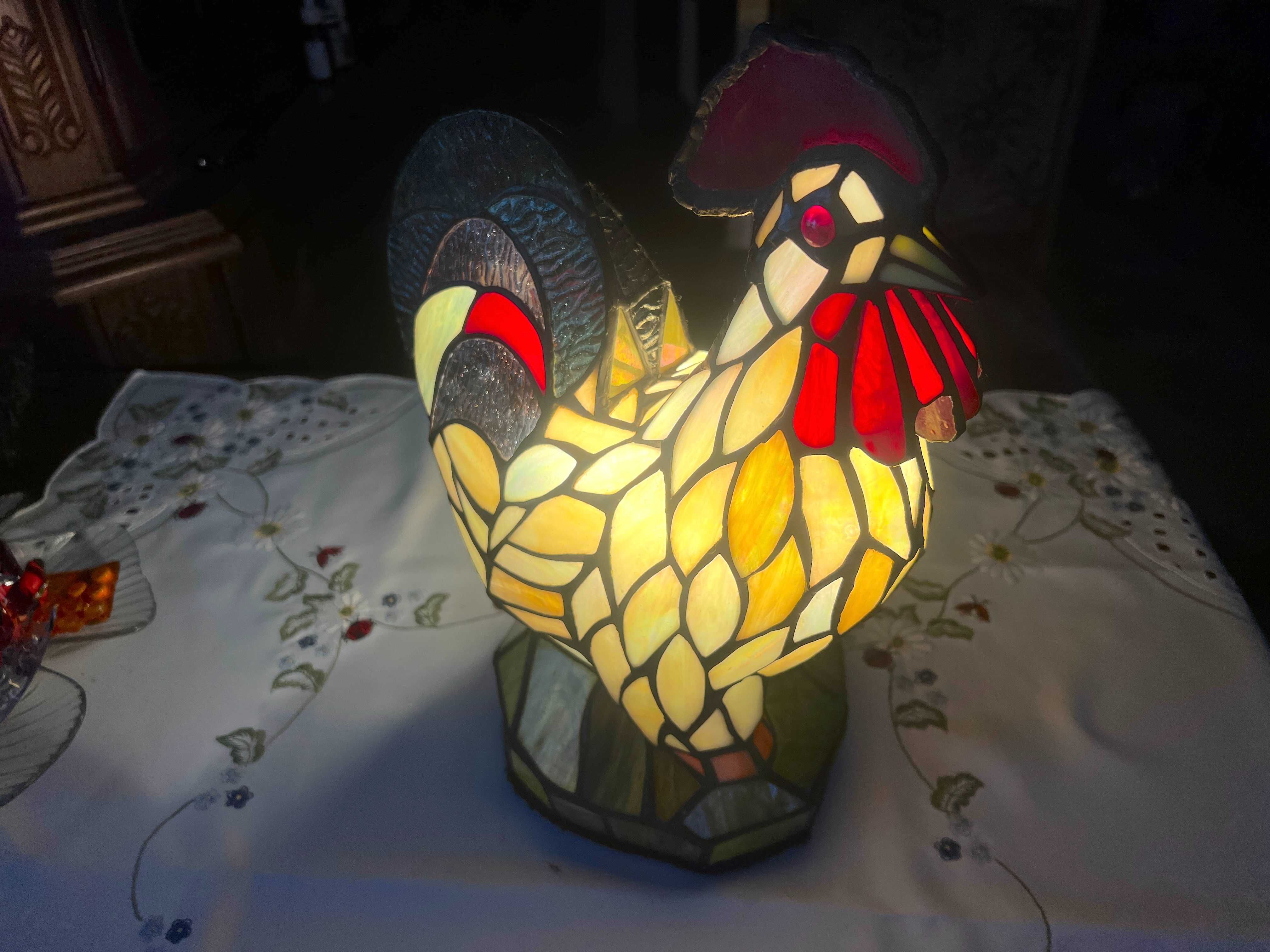 Lampa witrażowa w stylu Tiffany - KOGUT - super stan