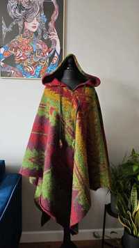 Poncho Goa Psytrance Boho Hippie Aztec Tribal Wool Festiwal