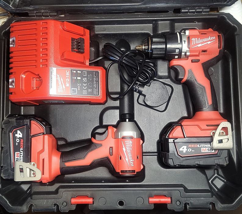 Zestaw Milwaukee M18 BLIDRC i Wkrętarka M18 BLPDRC z Aku 4.0 x2