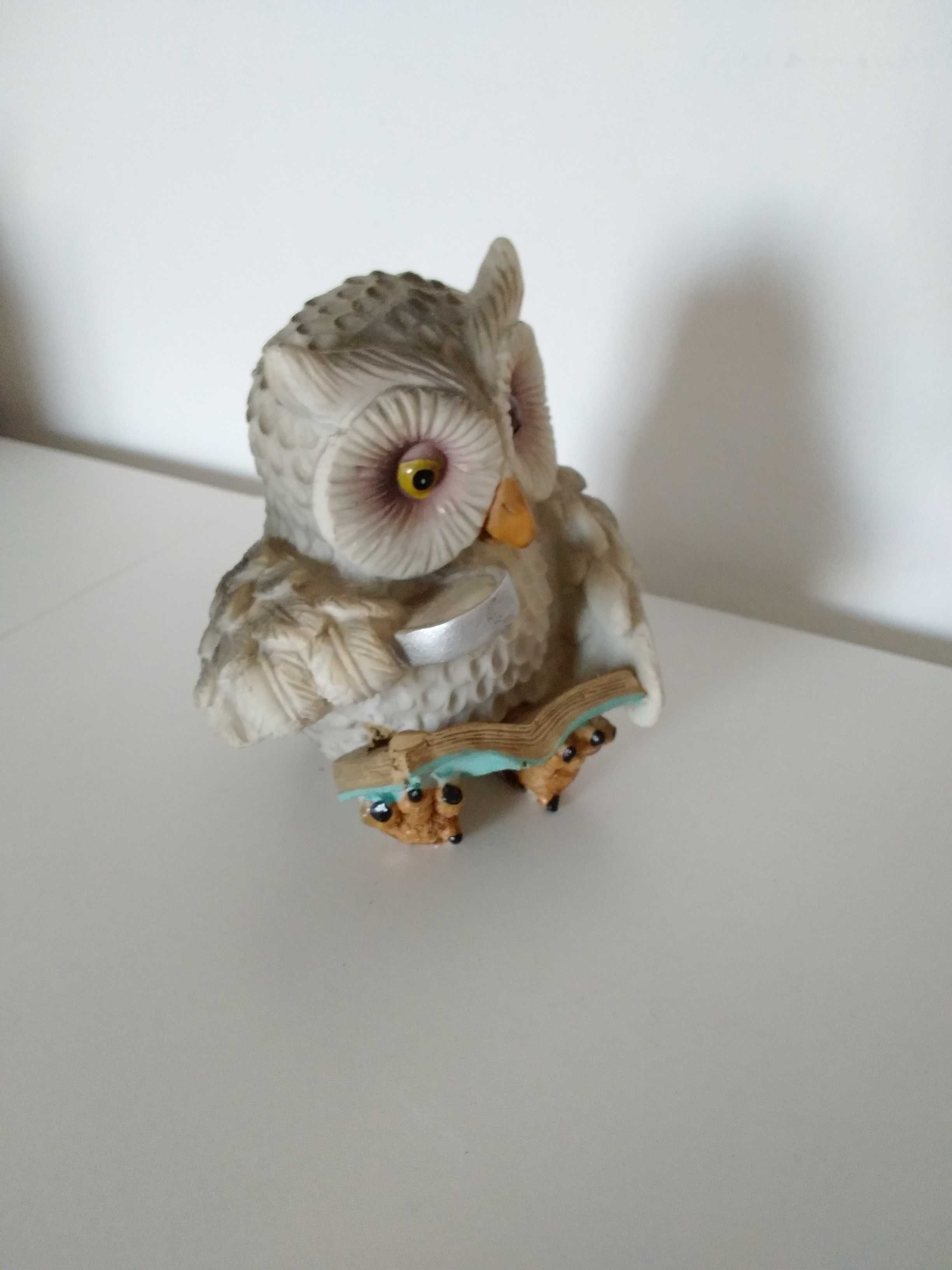Estátua De Coruja Leitura com Lupa, Animal