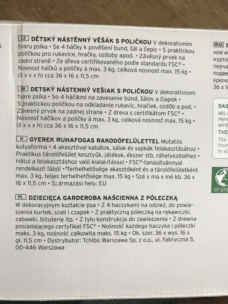 Półka wieszak dziecięcy pies drewno