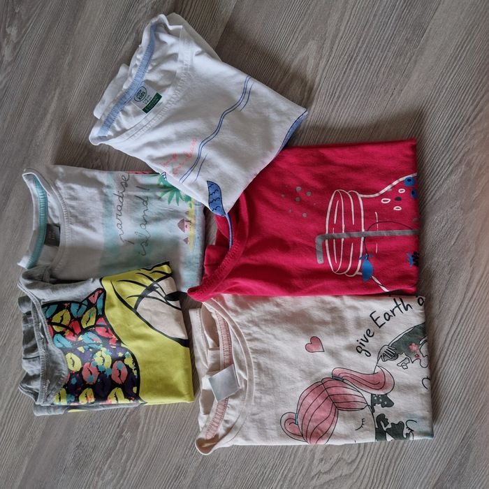 5 par koszulek z krótkim rękawem dla dziewczynki 116-122