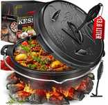 Patelnia grillowa KESSER 35 cm żeliwny kociołek Garnek Holenderski BBQ