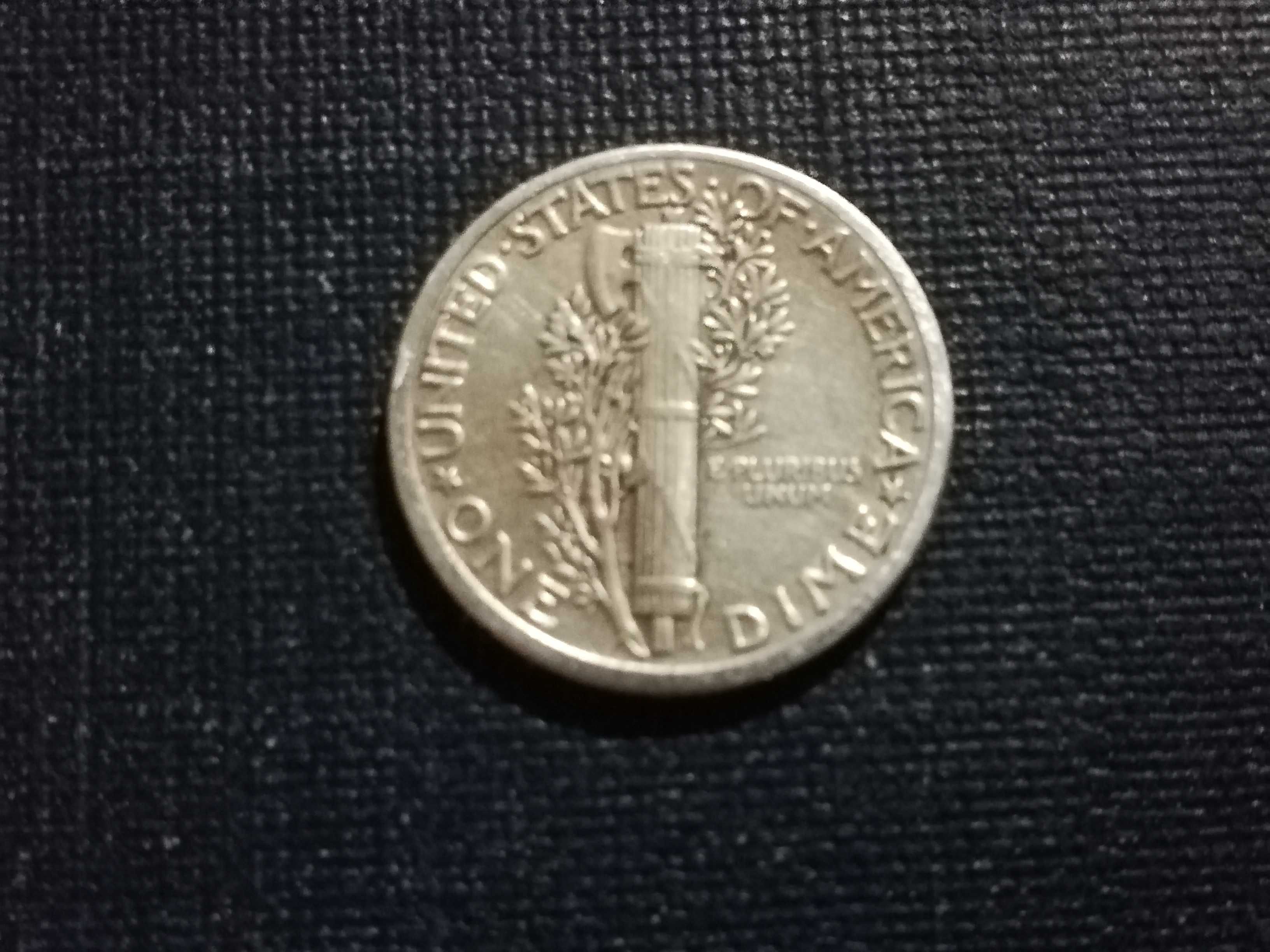 Stara moneta srebrna Liberty one dime 1936 rok    S