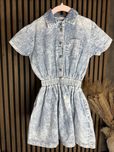 Sukienka handmade 110/116 lekkie jeans krótki rękawek