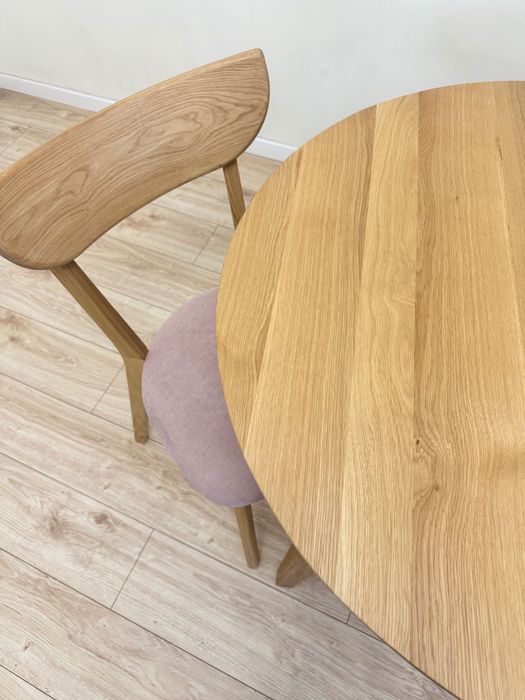 Stół okrągły dębowy-dostępny-lite drewno dębowe-drewniane nogi