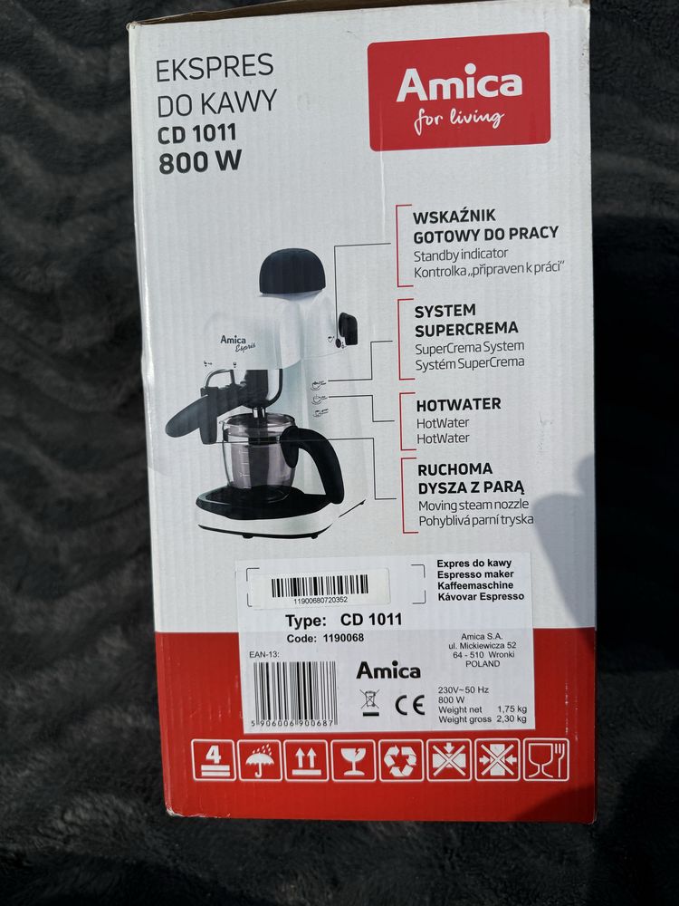 Ekspres kolbowy Amica CD1011, moc 800W