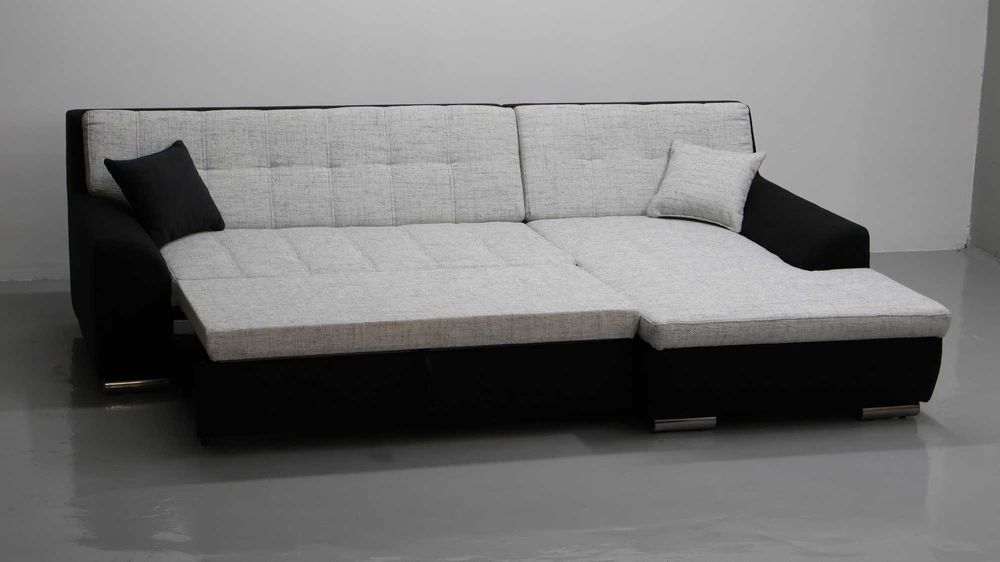 PRA DESIGN NAROŻNIK funkcja spania, rogówka, kanapa tkanina SZARA tkan