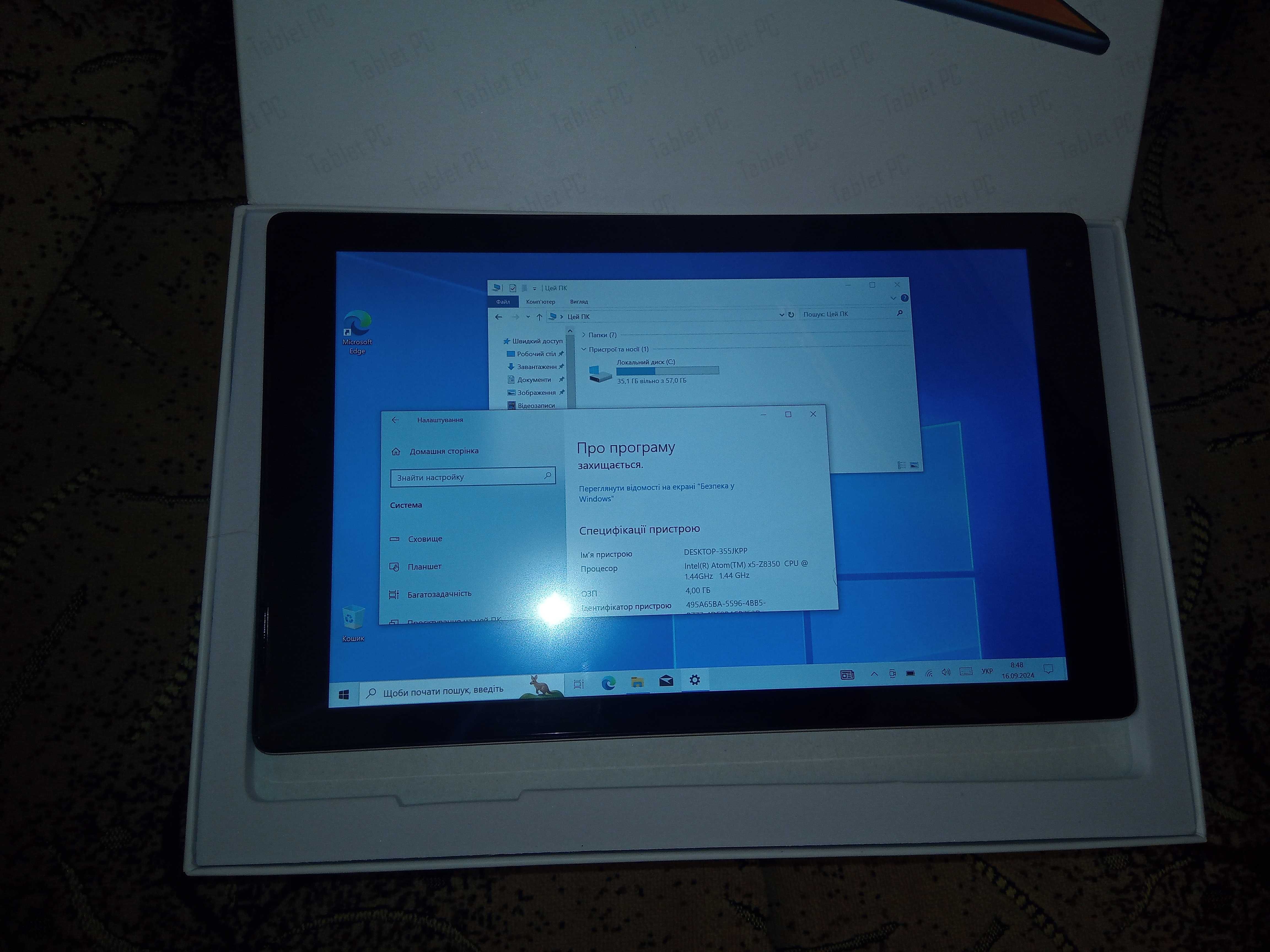 10" 4/64Gb FullHD планшет Windows 10, 11 z8350 intel