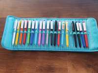 19 długopisów w etui / piórnik Pigra Chalk