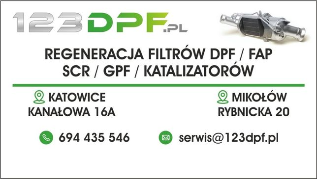 Profesjonalna regeneracja czyszczenie filtrów DPF FAP GPF 430 zł