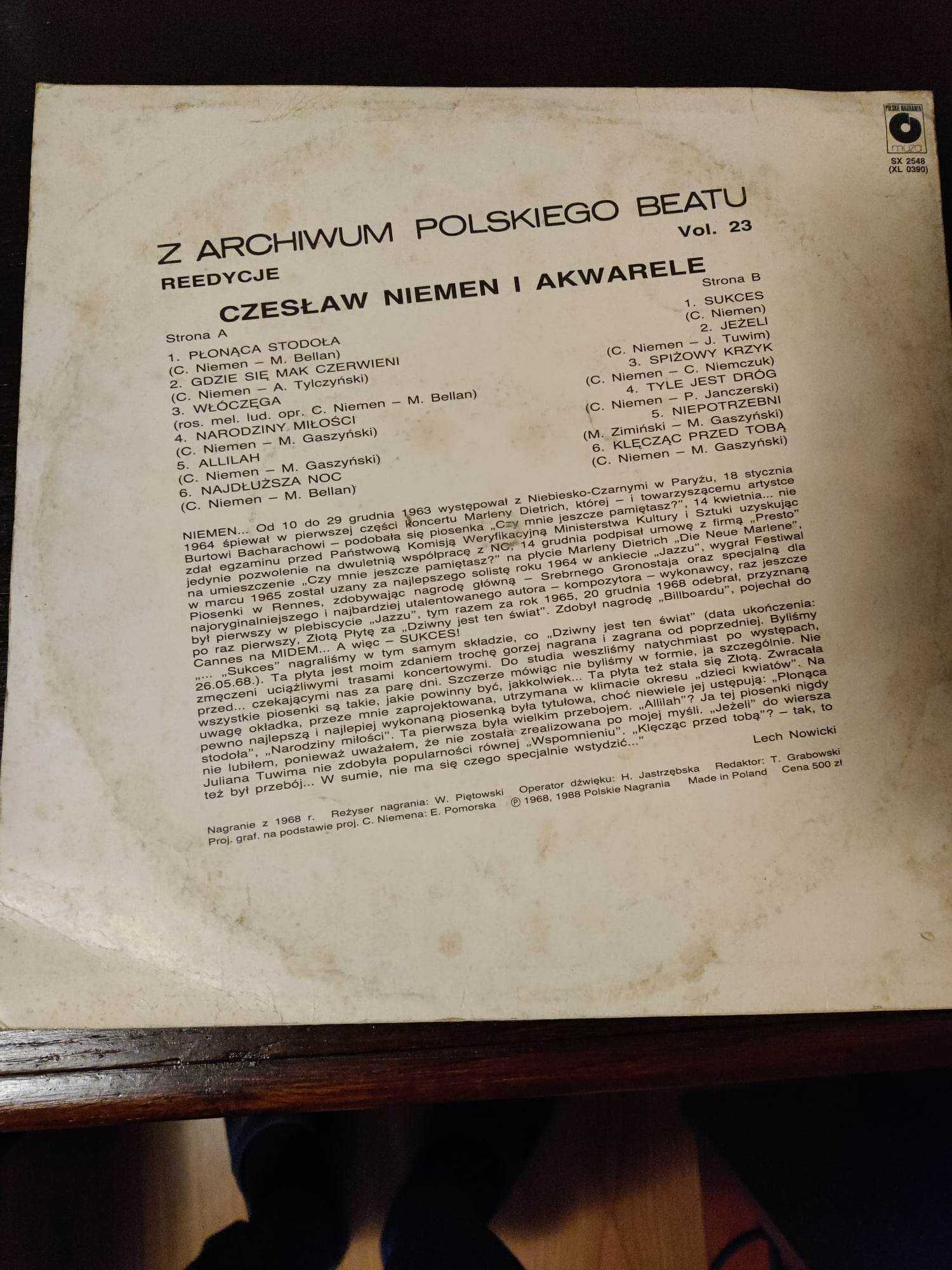 Sukces - Czesław Niemen i Akwarele płyta winylowa