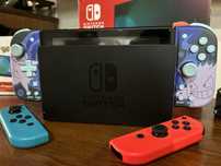Nintendo Switch v2 + zestaw Skull Co (neogrip+case) + Hori Gengar