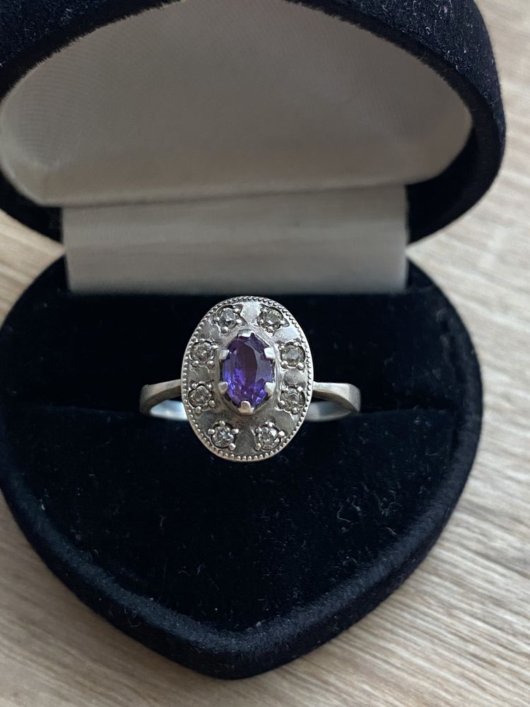 Серебряное кольцо СССР Аметист