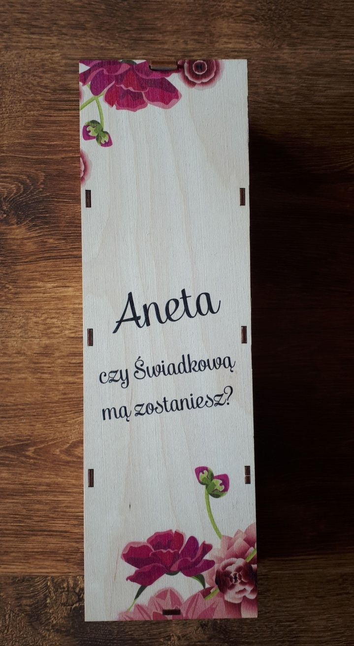Pudełko drewniane weselne na alkohol