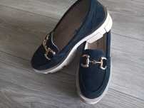 Mokasyny loafersy półbuty zamsz 37