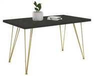Stół rozkładany Leone Złoty 120-220cm do salonu Smooth concrete OUTLET