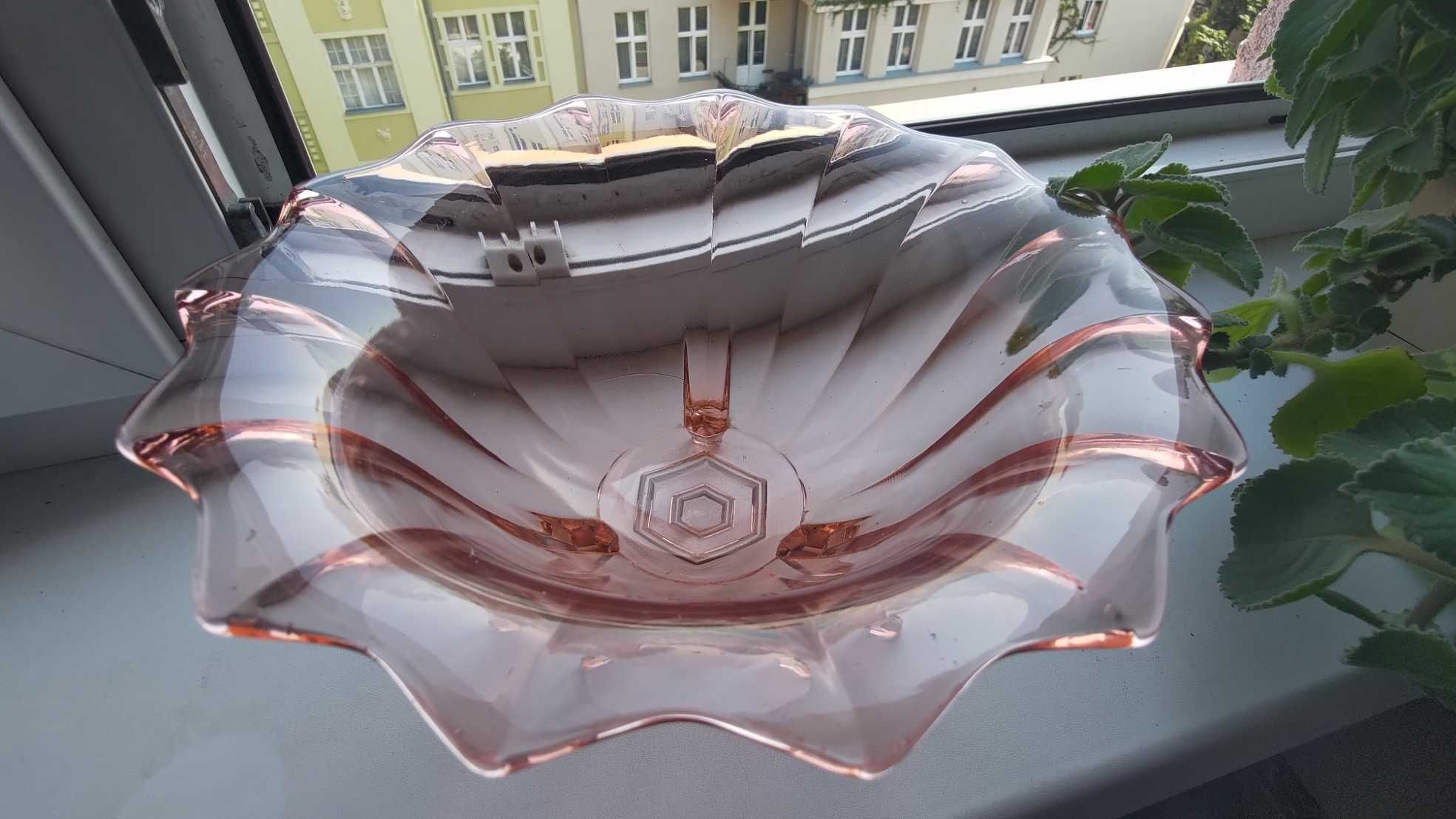 Patera misa Brockwitz szkło Art Deco