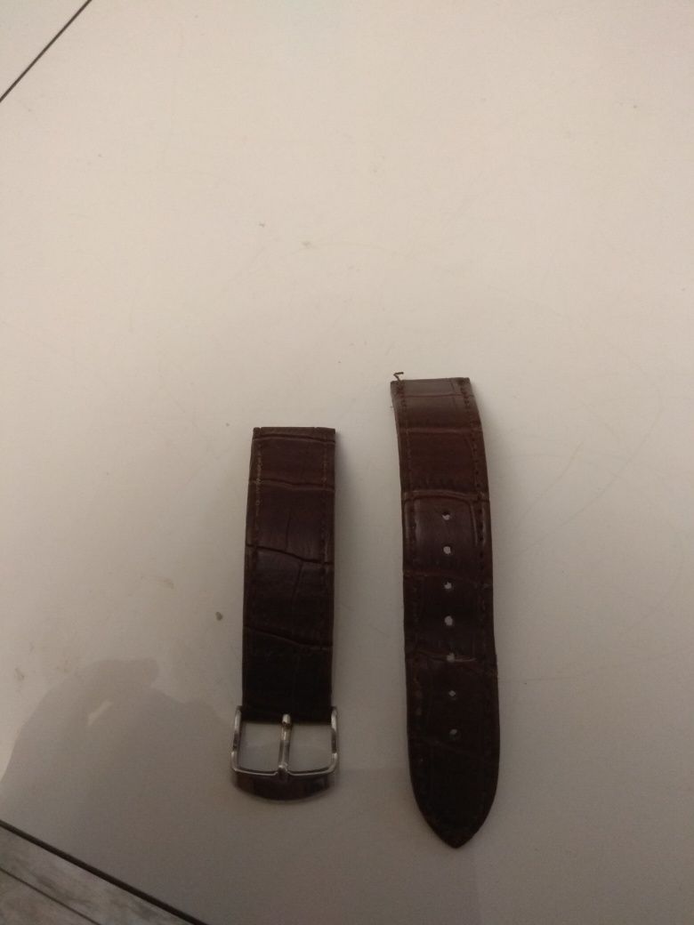 Pasek zegarka skóra 20mm brązowy
