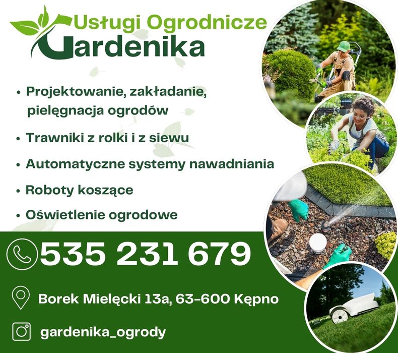 Usługi Ogrodnicze GARDENIKA realizacja pielęgnacja nawadnianie roboty