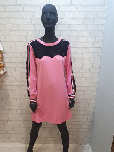 Sukienka włoskiej firmy Tenax dresowa bawełna róż nowa sale -50% S/M